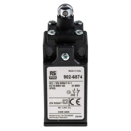 1 pcs - RS PRO Roller Plunger Limit Switch, NO/NC, IP65, DPST, Thermoplastic Housing, 400V ac Max, 10A Max