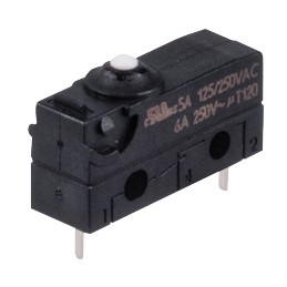 1 pcs - C & K Pin Plunger Snap Action Micro Switch, Solder Terminal, 5 A @ 125 / 250 V ac, 6 A @ 250 V ac, SP-CO, IP67