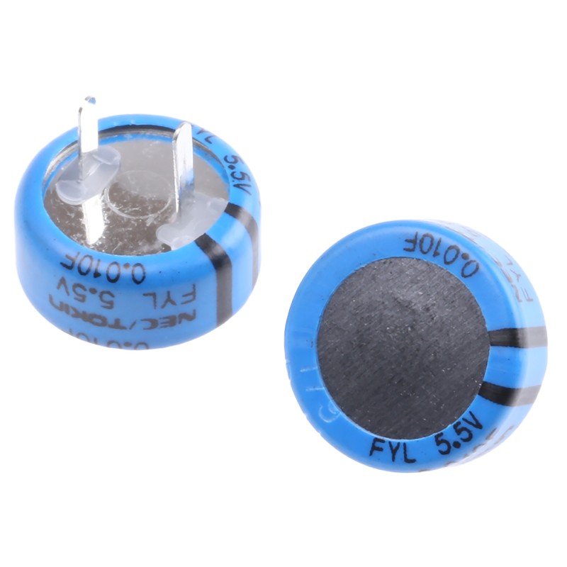 10 pcs - KEMET 10mF Supercapacitor -20 - +80% Tolerance, Supercap FY 5.5V dc, Through Hole