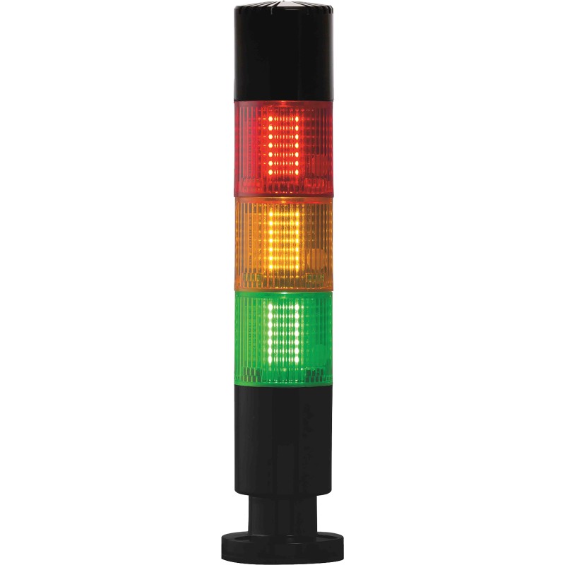 1 pcs - RS PRO Red/Green/Amber Buzzer Signal Tower, 3 Lights, 24 V, Screw Mount