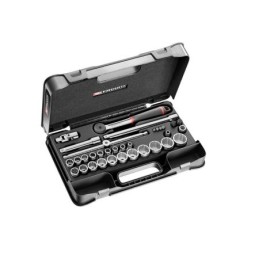 1 pcs - Facom 33-Piece Metric 1/2 in Standard Socket/Bit Set with Ratchet, 12 point, Hex Bit