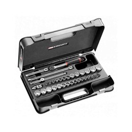 1 pcs - Facom 34-Piece Imperial, Metric 3/8 in Deep Socket/Standard Socket Set with Ratchet, 12 point