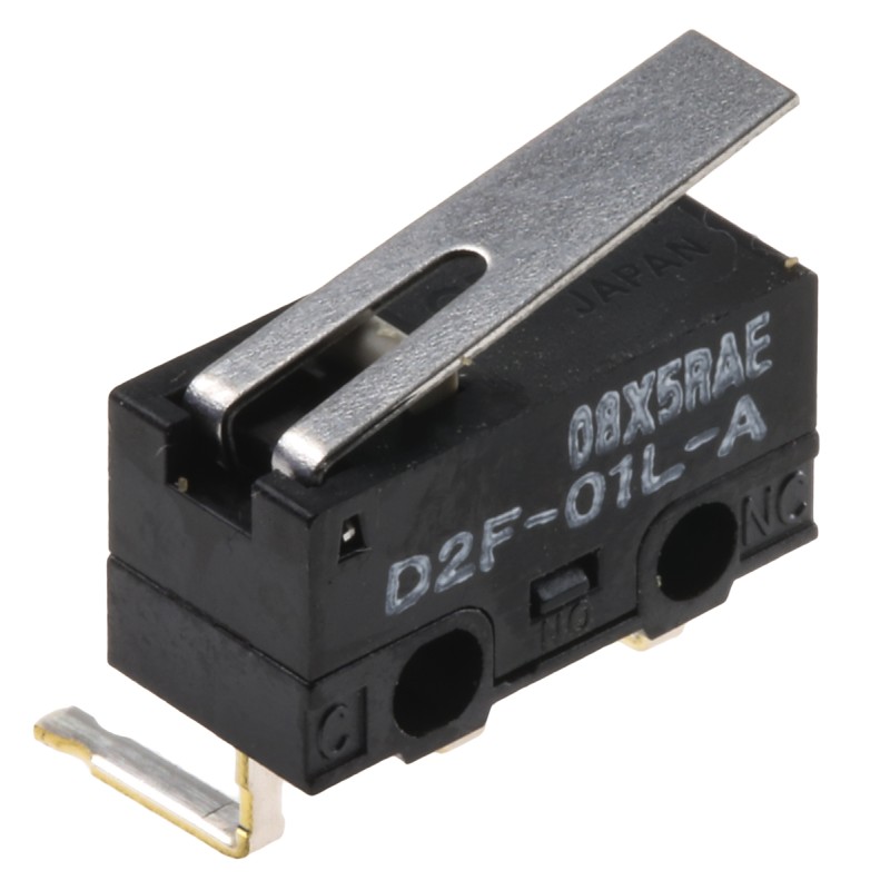 1 pcs - Omron Hinge Lever Micro Switch, Right Angle PCB Terminal, 100 mA @ 30 V dc, SPDT, IP40