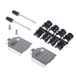 100 pcs - Amphenol ICC 8655MH Series Die Cast Zinc D Sub Backshell, 9 Way, Strain Relief