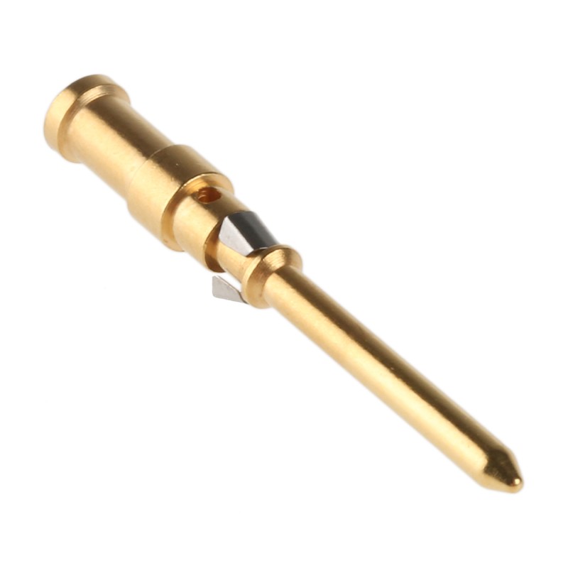 100 pcs - Han D Male 10A Crimp Contact Minimum Wire Size 0.14mm² Maximum Wire Size 0.37mm² for use with Heavy Duty Power Connec