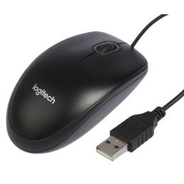 1 pcs - Logitech B100 3 Button Wired Optical Mouse Black