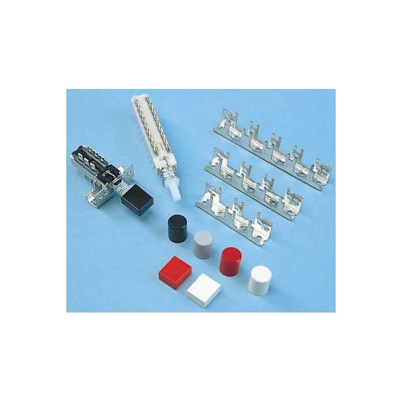 1 pcs - C & K Push Button Switch, 12.5mm Cutout, DPDT