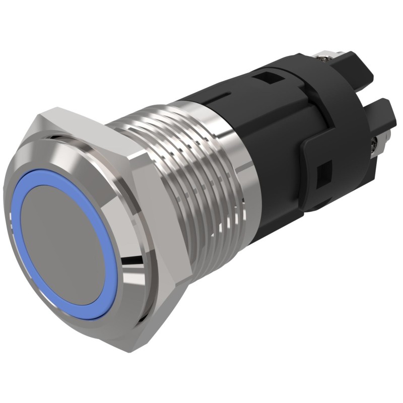 1 pcs - EAO 82 Series Illuminated Illuminated Push Button Switch, Momentary, Panel Mount, 16mm Cutout, SPDT, Blue LED, 24V,