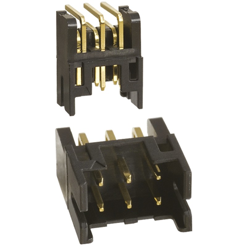 5 pcs - Hirose DF11 Series Right Angle Through Hole PCB Header, 6 Contact(s), 2.0mm Pitch, 2 Row(s), Shrouded