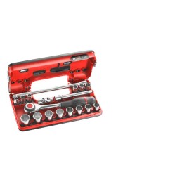 1 pcs - Facom 18-Piece Metric 3/8 in Standard Socket Set with Ratchet, 12 point