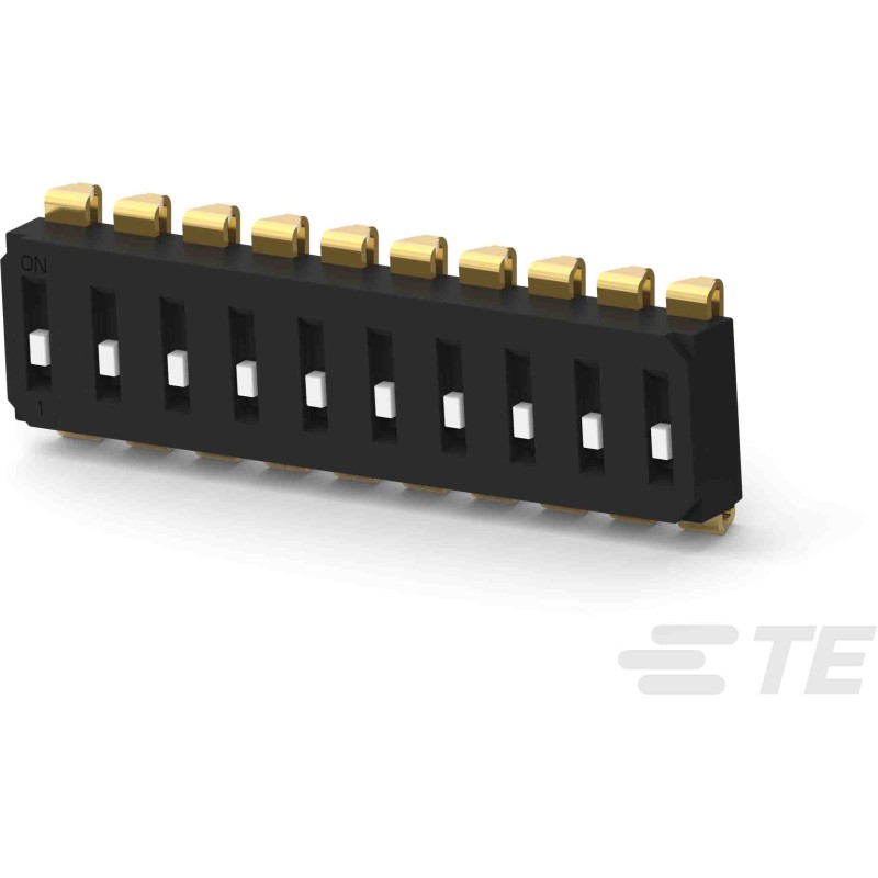 1 pcs - TE Connectivity 10 Way Surface Mount DIP Switch SPST, Recessed Actuator