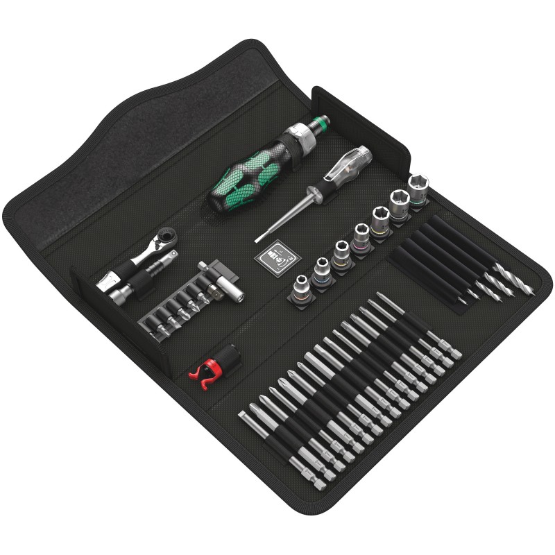 1 pcs - Wera 41 Piece Kraftform Kompakt H 1 Woodcraft Tool Kit with Pouch