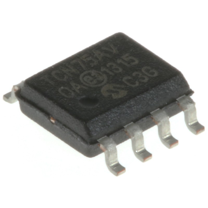 5 pcs - Microchip Temperature Converter, Digital Output, Surface Mount, Serial-I2C, SMBus, ±1°C, 8 Pins