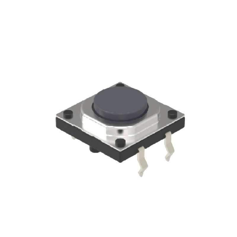 10 pcs - Grey Cap Tactile Switch, SPST 50 mA Snap-In