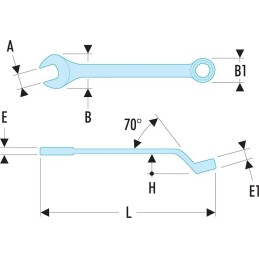 1 pcs - Facom Combination Spanner, 12mm, Metric, Double Ended, 160 mm Overall