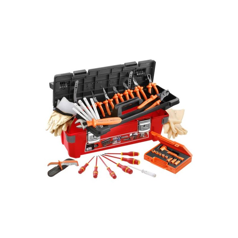 1 pcs - Facom 19 Piece Insulated Tool Set Tool Kit with Box, VDE Approved