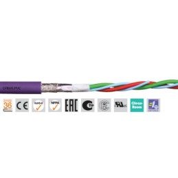 50 pcs - Igus chainflex CFBUS.PVC Data Cable, 4 Cores, 0.25 mm², Screened, 50m, Purple PVC Sheath, 23 AWG