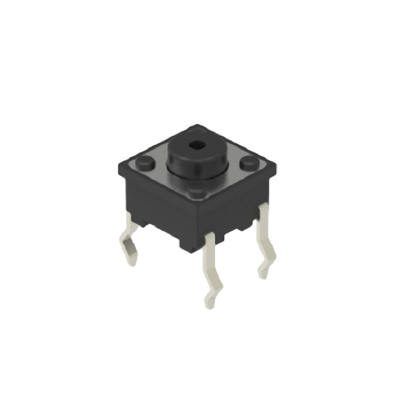 10 pcs - Black Button Tactile Switch, SPST 50 mA 1.3mm Snap-In