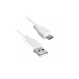 1 pcs : 3025013-06 - USB Cables / IEEE 1394 Cables USB 2.0 A Male to USB 2.0 Micro B Male, White color, 28/28AWG, 6FT Length