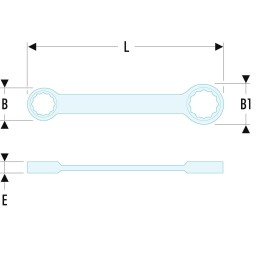 1 pcs - Facom Ring Spanner, 12mm, Metric, Double Ended, 165 mm Overall