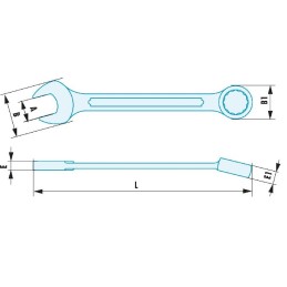 1 pcs - Facom Spanner, 27mm, Metric, Double Ended, 290 mm Overall