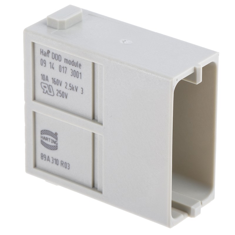 2 pcs - HARTING Contact Insert, 10A, Male, Han-Modular Series, 17 Contacts