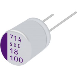 50 pcs - Panasonic 82μF Conductive Polymer Aluminium Solid Capacitor 72V dc, Radial, Through Hole - 72SXE82M+T