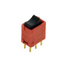 1 pcs : 400UDP1R1BLKM6RE - Rocker Switches .4A 20VAC/DC DPDT ON-ON RA PCB IP67
