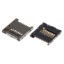 2 pcs - Molex, 104031 8 Way Push/Pull Micro SD Memory Card Connector With Push In Termination