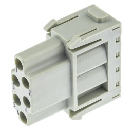 2 pcs - HARTING Heavy Duty Power Connector Module, Female, Han-Modular Series, 6 Contacts