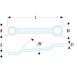 1 pcs - Facom Ring Spanner, 46mm, Metric, Double Ended, 510 mm Overall