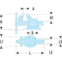 1 pcs - Facom Bench Vice 75mm x 150mm, 11.3kg