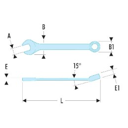 1 pcs - Facom Combination Spanner, 55mm, Metric, Double Ended, 760 mm Overall
