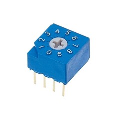 10 pcs - NIDEC COPAL ELECTRONICS GMBH S-2000A, 10 Position, BCD Rotary Switch, 100 mA, Pin