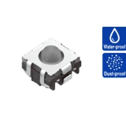 10 pcs - IP67 Grey Button Tactile Switch, SPST 50 mA 1.35mm Surface Mount
