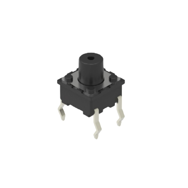 10 pcs - Black Button Tactile Switch, SPST 50 mA 3.3mm Snap-In