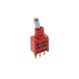 1 pcs : 200AWMSP3T2A1M2QE - Toggle Switches 3A 120VAC / 28VDC On-Off-On PC Mnt