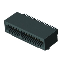 2 pcs - Samtec MEC1-RA Series Right Angle Female Edge Connector, Surface Mount, 10-Contacts, 1mm Pitch, 2-Row, Solder