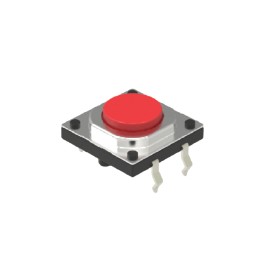 10 pcs - Red Cap Tactile Switch, SPST 50 mA Snap-In