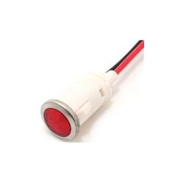 1 pcs : FL1P-12QW-2-R2V - LED Panel Mount Indicators LED RED 12MM SNAP 2VAC/DC