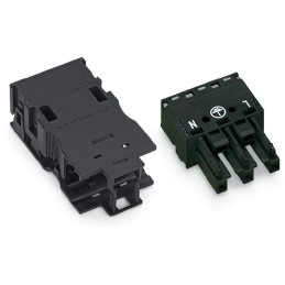 2 pcs - Wago 770 Series Lighting Connector, 3-Pole, Female, 3-Way, Cable Mount, 25A