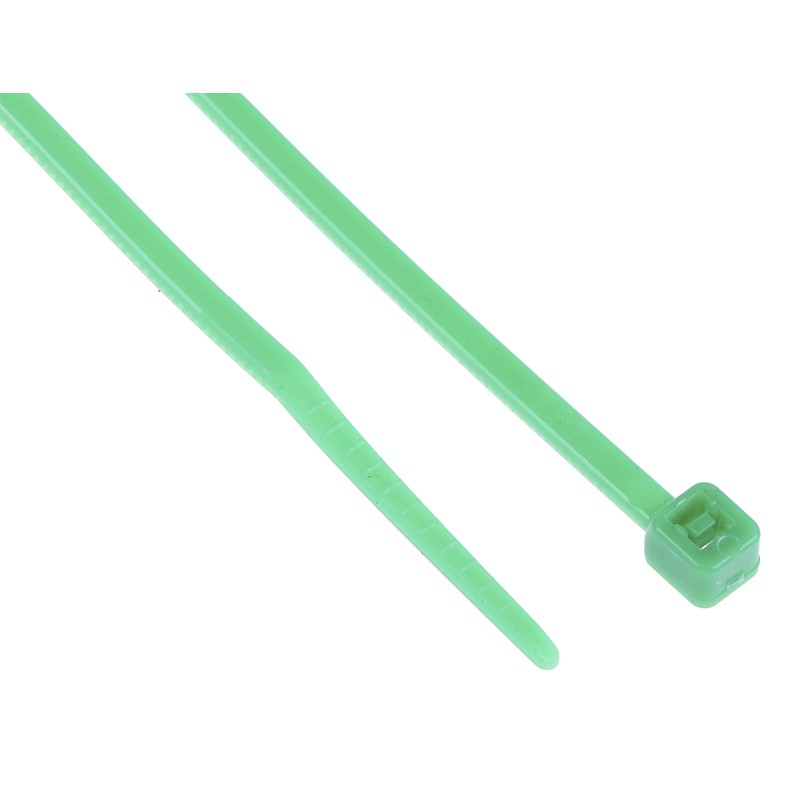1 Bag of 100 - RS PRO Cable Tie, 165mm x 2.5 mm, Green Nylon, Pk-100