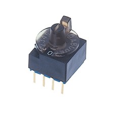 10 pcs - NIDEC COPAL ELECTRONICS GMBH S-1000A, 16 Position, Hexadecimal Rotary Switch, 100 mA, Pin