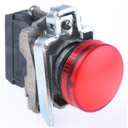 1 pcs - Schneider Electric, Harmony XB4, Panel Mount Red Pilot Light, 22mm Cutout, 250V
