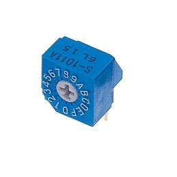 10 pcs - NIDEC COPAL ELECTRONICS GMBH S-1000A, 16 Position, Hexadecimal Rotary Switch, 100 mA, Pin