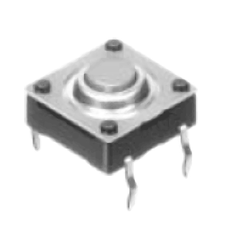 10 pcs - Grey Button Tactile Switch, SPST 50 mA 0.85mm Snap-In