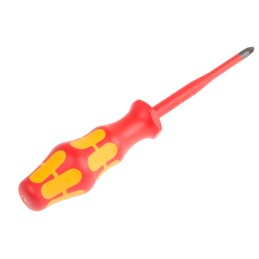 1 pcs - Wera Pozidriv Insulated Screwdriver, PZ2 Tip, 100 mm Blade, VDE/1000V, 205 mm Overall