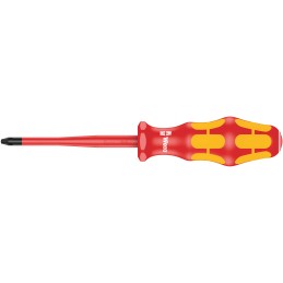 1 pcs - Wera Phillips Insulated Screwdriver, PH2 Tip, 100 mm Blade, VDE/1000V, 205 mm Overall