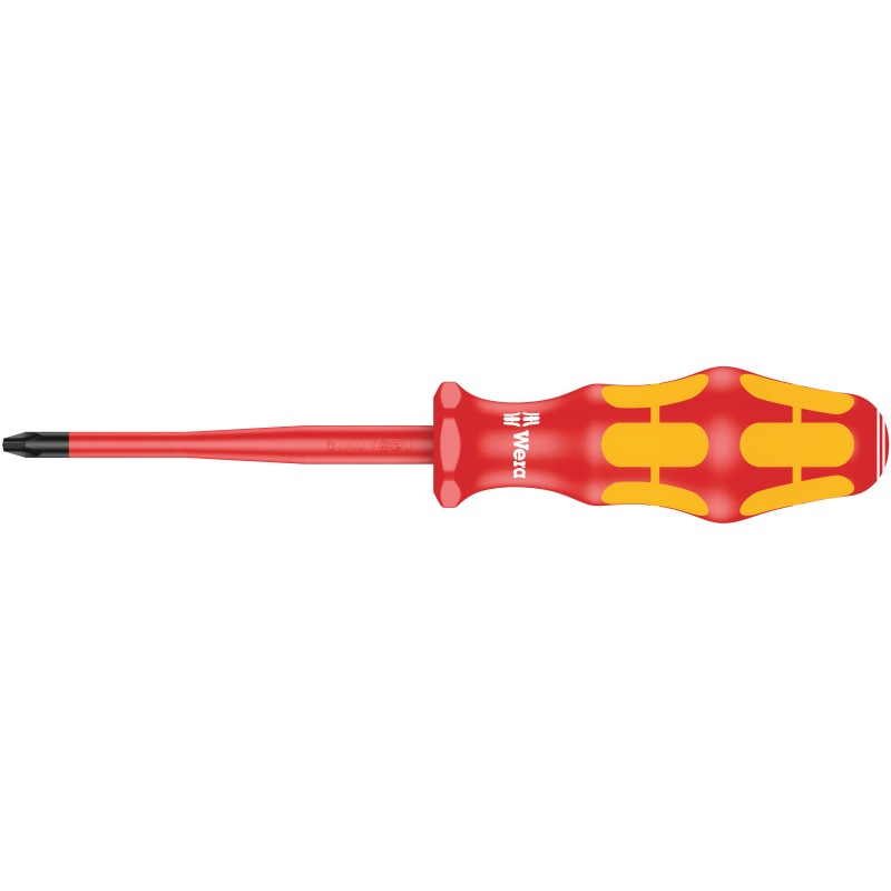 1 pcs - Wera Phillips Insulated Screwdriver, PH2 Tip, 100 mm Blade, VDE/1000V, 205 mm Overall