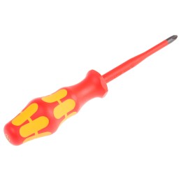 1 pcs - Wera Phillips Insulated Screwdriver, PH2 Tip, 100 mm Blade, VDE/1000V, 205 mm Overall
